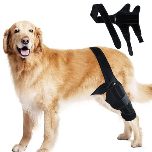 Fulenyi Kniebandage für Hunde, Knieschutz für Hunde | Schwarze verstellbare Kniestütze für Hunde | Bequemer Knieschutz zur Pflege von Beinverletzungen, der das Lecken von Wunden verhindert