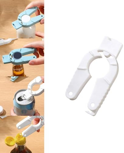 Abridor de botellas, abrebotellas y latas, agarre multifuncional de plástico, abrelatas de refrescos/cerveza/bebidas para manos débiles, personas mayores, ancianos, artritis reumatoide