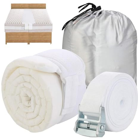 Connettore per ponte letto - Kit di conversione materasso da Twin a King, prolunga per letto riempitivo | Connettore per letto singolo regolabile 200x20x7 cm con cinghia di giunzione per materasso, ri