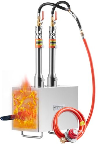 VEVOR Forja de Propano Portátil Forja de Herrero 2 Quemadores Forja de Gas para Herrería 2600°F/1427°C Equipos de Forja de Gas de Acero Inoxidable Cuadrados Gran Capacidad para Forja de Metales