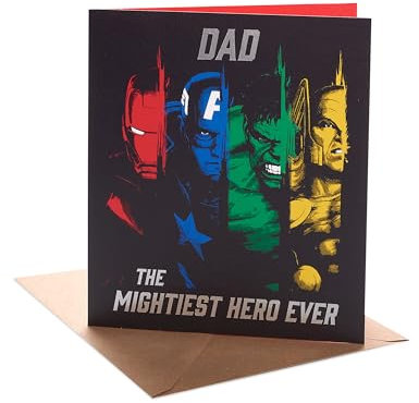UK Greetings Marvel The Avengers Birthday Card for Dad - Mightiest Hero Design