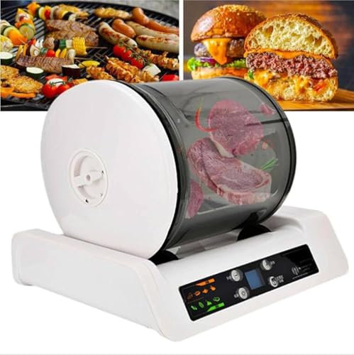 Kommerzieller elektrischer Fleisch-Tumbler-Marinator, automatische Vakuum-Tumbler-Mariniermaschine, 5-l-Beizfass mit großer Kapazität und 10-Stunden-Timer, für Fleisch und Gemüse