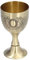 Grcfumo Calice à Motif de Gravure Vintage, Grand Calice en Alliage de Zinc Or, Coupe de Calice en Gobelet en Relief pour la Décoration de Table