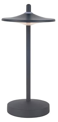 Müller-Licht LED-Tischleuchte Lily Black für Innen- und Außenbereich mit integriertem Akku, warmweißes Licht (3000 K), Helligkeit stufenlos dimmen mit Touch-Schalter, IP54 Wasser- und Staubgeschützt