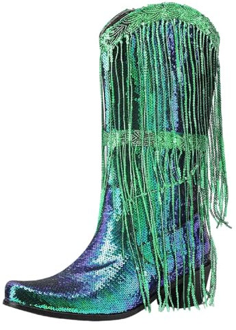 Hanraz Led Schuhe Damen, Glitzer Schuhe Damen Plateau Ausgefallene Glitzer Lackschuhe Stiefel Festliche Elegante Pailletten Sneaker Boots 80Er Bequem Glitzerschuhe