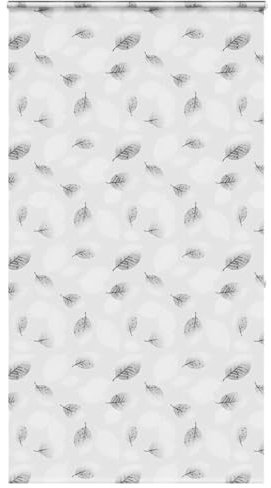 Homgoday Duschrollo mit Kassette Duschvorhang Badrollo Duschrollo für Badewanne Duschrollo für Dusche und kleine Bäder mit Kassette 130x240 cm Stoffbreite 126 cm Muster de Blätter