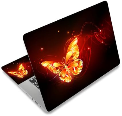 Laptop Stickers Decal,12 13 14 15 15.6 inch Netbook Laptop Skin Sticker Reusable Protector Cover Case for Toshiba Hp Samsung Dell Apple Acer Leonovo Sony Asus Laptop Notebook (Fire Butterfly)