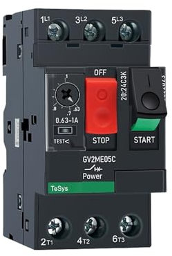 KVEIYIIC Disjoncteur magnétique Thermique de Moteur GV2ME 0,1~32A(GV2ME22C 20-25A)