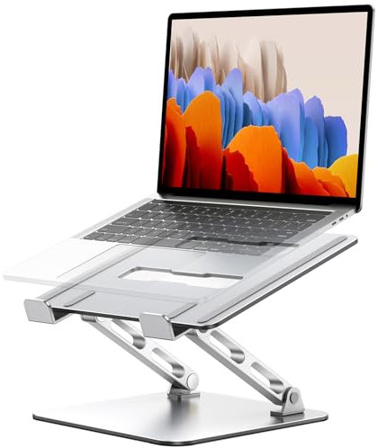 Babacom Laptop Ständer Lapdesk Höhenverstellbar & Belüftet mit Doppelstangen-Unterstützung, Laptoptisch Ergonomisch, Faltbar & Tragbarer Notebook Ständer kompatibel mit MacBook Air/Pro (10-16 Zoll)