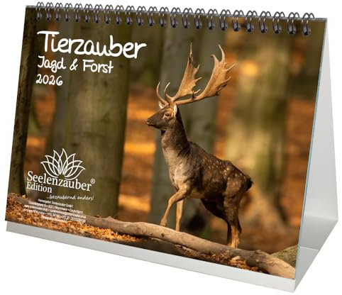 Tierzauber Jagd & Forst DIN A5 Tischkalender für 2026 - Seelenzauber