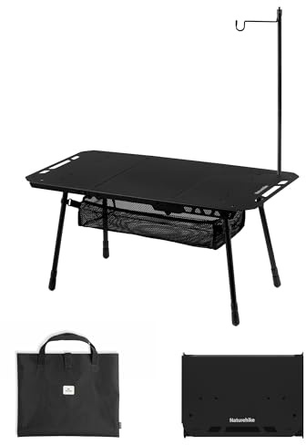 Naturehike Mesa de camping plegable en 3 niveles, resistente para el hogar, cocina, picnic y exterior, plegable compacta, ideal para camping y uso diario