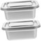 OUNONA 2pcs Stainless Steel Ice Cream Box Homemade Ice Cream Containers Metal Freezer Bin Refrigerator Storage Container Freezer Storage Tubs Stainless Steel Silver