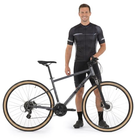 ATTABO SANO Roues 3.0-28, Cadre 18 – Vélo de Cross pour Homme, Cadre en Aluminium 6061, Fourche SR Suntour SF20 NEX, Shimano 24 Vitesses, Freins MT-200
