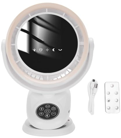 Asixxsix Clip on Lüfter, Automatisch Oszillierende Tragbare Lüfter mit LED -Leuchten, Fernbedienung und Timer, LED Digital Display 5 Speed ​​Quiet Desk Lüfter, Persönlicher Cooling