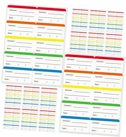 VILLCASE 50 Sheets Food Storage Stickers Labels Removable Labels for Jars Refrigerator Stickers