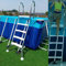 Marches Piscine Mains Courantes Échelle de Piscine Hors Sol de 132 cm de Haut, capacité de Charge de 226 kg, Acier Inoxydable, marches antidérapantes Extra-Larges.