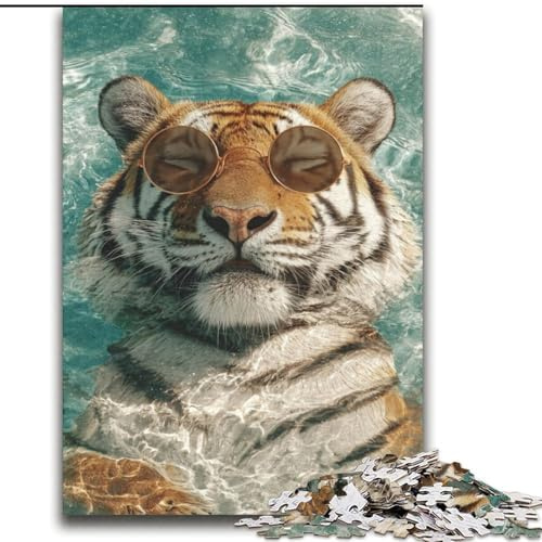 2000-teiliges Puzzle „Tiger im Swimmingpool“, anspruchsvolles Spiel und Familienspiel, ganze Familie, 70x100cm