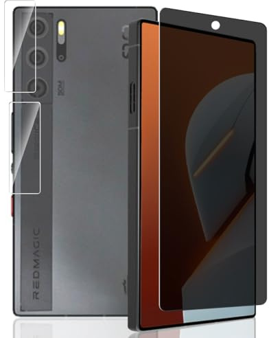 Yieehhow Protector Pantalla de Privacidad para ZTE Nubia Red Magic 9 Pro, [1 Pieza] 9H Dureza Anti Espía Cristal Templado y [2 Piezas] Protector Cámara, Privacy Vidrio Película para Red Magic 9 Pro