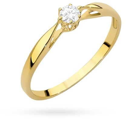 MARKO Eleganter 333 Gold Damen Ring mit Solitär – Echtgold Verlobungsring/Vorsteckring