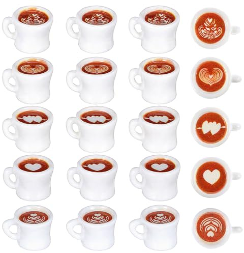 20 Stück Mini Kaffeetasse Puppenhaus Zubehör,Miniatur Lebensmittel Set 1/12 | Wichtel Zubehör, Mini Teeparty, Wichtel Zubehöri, Backen, Weihnachten, Puppenhauss Geschirr