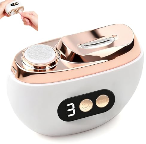 Coupe-Ongles Électrique 3-en-1 Ultra Silencieux avec LED, Coupe Meulage Polissage Automatique, 3 Vitesses Réglables, Coupe Ongle Électrique Sécurisé pour Bébé, Senior et Adulte