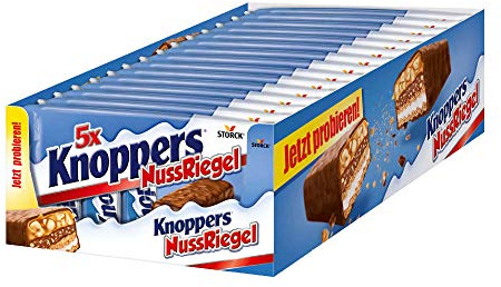 Knoppers NussRiegel – der erste Riegel auf Knoppers Art – 5er Packung (5 x 200g Packung)
