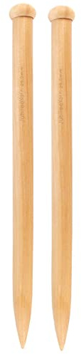 Große Holz-Stricknadeln mit einer Spitze, 25 mm Durchmesser, ein Paar – 40,6 cm lang