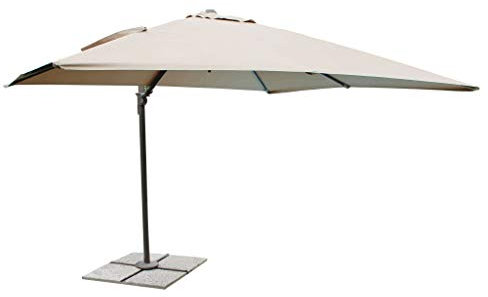 milani home - Ombrellone Da Giardino 2x3 Palo Laterale Telo Beige Per Esterno Ristorante Gelateria Bar Hotel Albergo