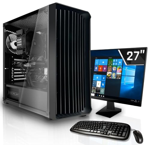SYSTEMTREFF Office Komplett PC Set Intel Core i3-13100 4x4.5GHz | UHD 730 4K HDMI DX12 | 512GB M.2 NVMe | 16GB DDR4 RAM | WLAN Silent Desktop Paket Computer Rechner für Büro Business Multimedia