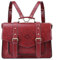 ECOSUSI Sac Cartable Vintage Femme Sac à Dos pour Ordinateur Portable 15,6 Pouces Sacs Bandoulière Sac à Main Malette Bureau, Bandoulière Démontable, Bordeaux, L