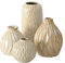 Boltze Vase Zalina 4-teilig (Blumenvase, Keramik Vase für Blumen / Trockenblumen / Pampasgras, Höhe 9-15 cm, Vasen-Set) 1006089, Weiß