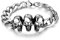 JewelryWe Schmuck Herren Biker Armband Edelstahl Gotik Totenkopf Schädel Skull Panzerarmband Panzerkette Armreif Armkette Silber