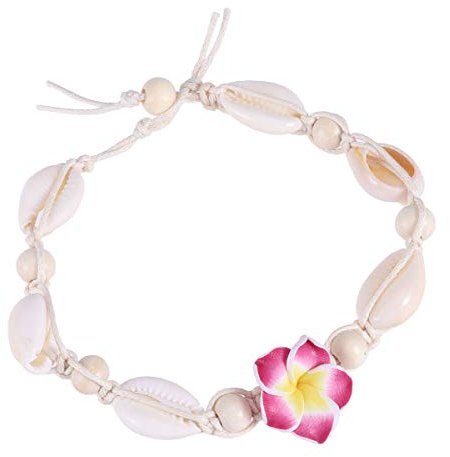 Amosfun Beach Party Flower Knöchel Sommer Armband mit Muschel Fußkette Armband Schmuck für Frauen und Mädchen