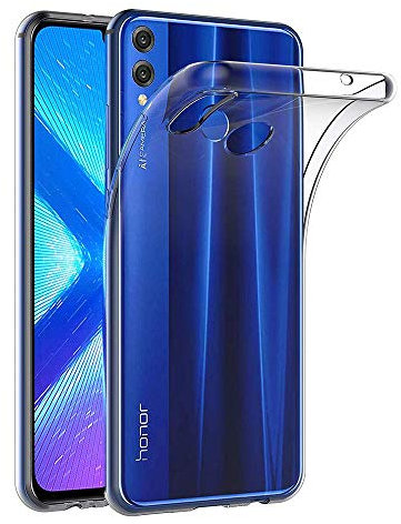 COPHONE® Coque de Protection Compatible avec Honor 8X Etui Transparent antidérapent Coque en Silicone Transparente et Discrete