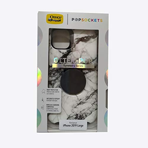 OtterBox Schutzhülle für iPhone 11 Otter + Pop Symmetry Serie, weißer Marmor, integrierter PopSockets PopGrip, schlank, taschenfreundlich, erhöhte Kanten schützen Kamera und Bildschirm