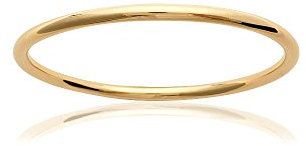 Tata Gisèle Bracelet Jonc Fermé en Plaqué Or 18 carats - Fil Rond 4 mm - Sachet Cadeau Velours Offert (66)