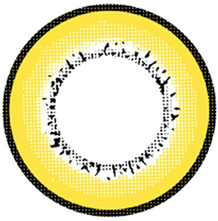 Matlens – EOS Farbige Kontaktlinsen ohne Stärke gelb braun yellow brown Big eyes VIVID 2 Linsen 1 Kontaktlinsenbehälter 1 Pflegemittel 50ml