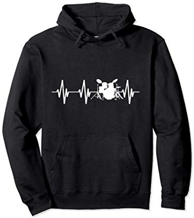 Schlagzeug Herzschlag Herzfrequenz Drummer Schlagzeuger Pullover Hoodie