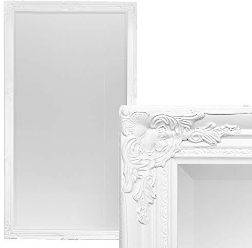 LEBENSwohnART Spiegel House barock Antik-Weiß ca. ca. 180x100cm Wandspiegel Flurspiegel