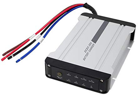20A 12V DC to 12V DC automatic multi-stage battery to battery charger with solar input for motorhome, caravan, boat, yacht, RV, van, trailer