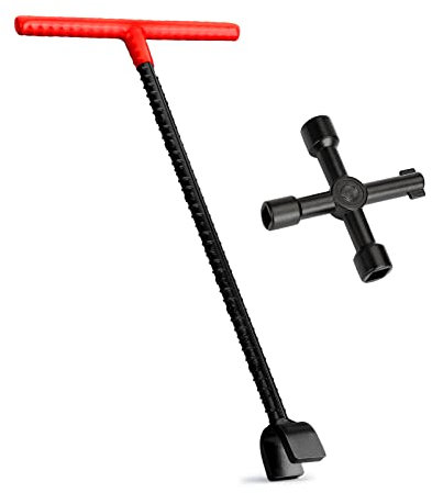 Eapele Water Meter Key 16 inch Enforced Steel T-Handle With 4-way Multi-Functional Chuck Key Drill Press