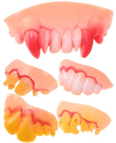 DOITOOL 5Er Set Lustige Falsche Zähne Aus Hartplastik Einheitsgröße Scherzartikel Für Halloween Ostern Maskerade Und Party Dekoration
