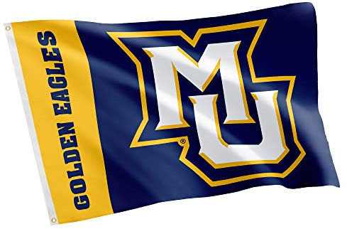 Desert Cactus Marquette University Flagge Golden Eagles MU, 100% Polyester, für drinnen und draußen, 91 x 152 cm (Teamname)
