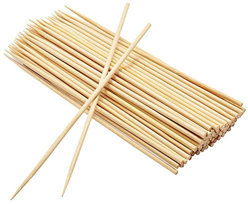 EXNIMA, 100, 200, 500, 1200 o 12000 Piezas, Pinchos de Madera, Brochetas para Barbacoa, Pinchos Parrilla, Palos de Madera para Grill, Buffet, Fruta, Hoguera y Manualidades, Tamaño 10,15,20, 25 o 30cm