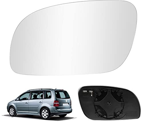 Spiegelglas Ersatz für VW Touran 2003-2009, Außenspiegel Glas Asphärisch, Außenspiegel Verstellbar Geeignet, Umkehrlinse Rückfahrglas Spiegel (Links)