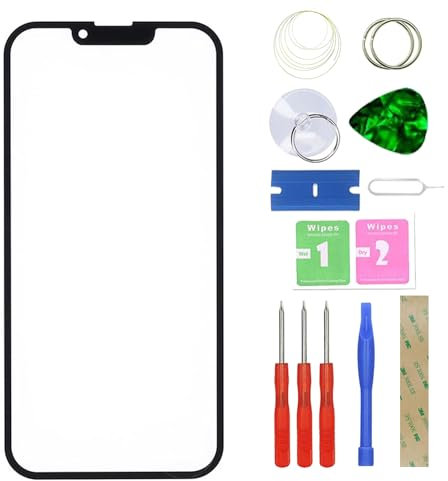 MovTEK Screen Replacement Front Glass +OCA compatible with iPhone 13 Pro Max (No Touch and LCD Display) with Repair Kit -6.7