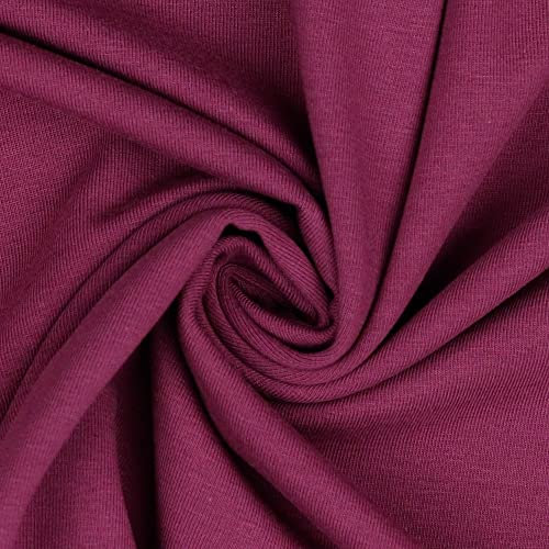 VmG-Store Jersey Stoff UNI Meterware 75 Farben zum Nähen Baumwolljersey Nähstoff Kinderstoff 150 cm breit (043 I Lila)