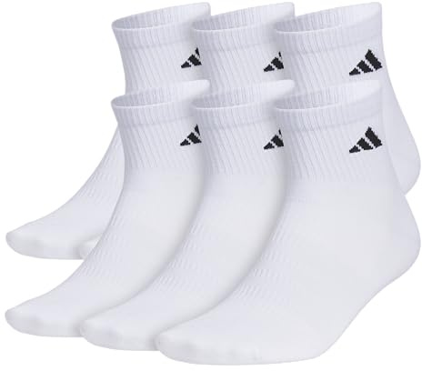 adidas Men's Superlite Quarter Ankle Socks (6 Pairs) Lightweight & Breathable