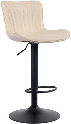 CLP Barhocker Linus I Höhenverstellbarer Tresenhocker, Farbe:Creme, Material:Kunstleder