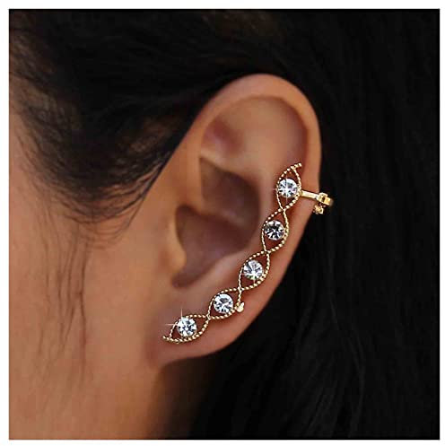 Allereya Vintage Kristall Ohrstecker Ohrringe Voll Strass Knorpel Ohrringe Hohl Strass Böses Auge Ohr Kletterer Ohrringe Gold Cz Wrap Around Ohrringe Schmuck Für Frauen Und Mädchen